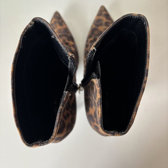 Nine West 7.5M Leopard Animal Print Heeled Boot Pointed Toe Therin Stiletto Heel - Picture 9 of 11